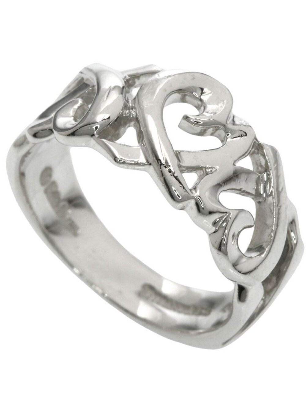 Tiffany & Co Triple Loving Heart Ring Silver